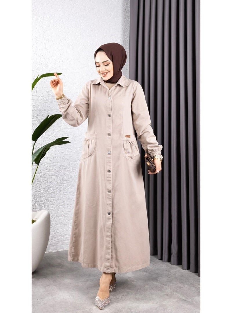 Harmatime butik Düğmeli Torba Cepli Gabardin Kap