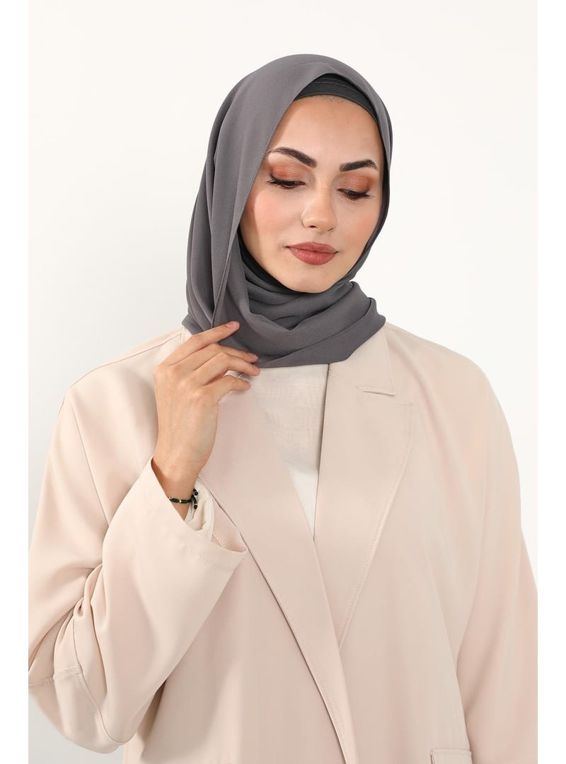 Aisha`s Design Antrasit Krep Şal & Penye Bone İkili Takım,ps