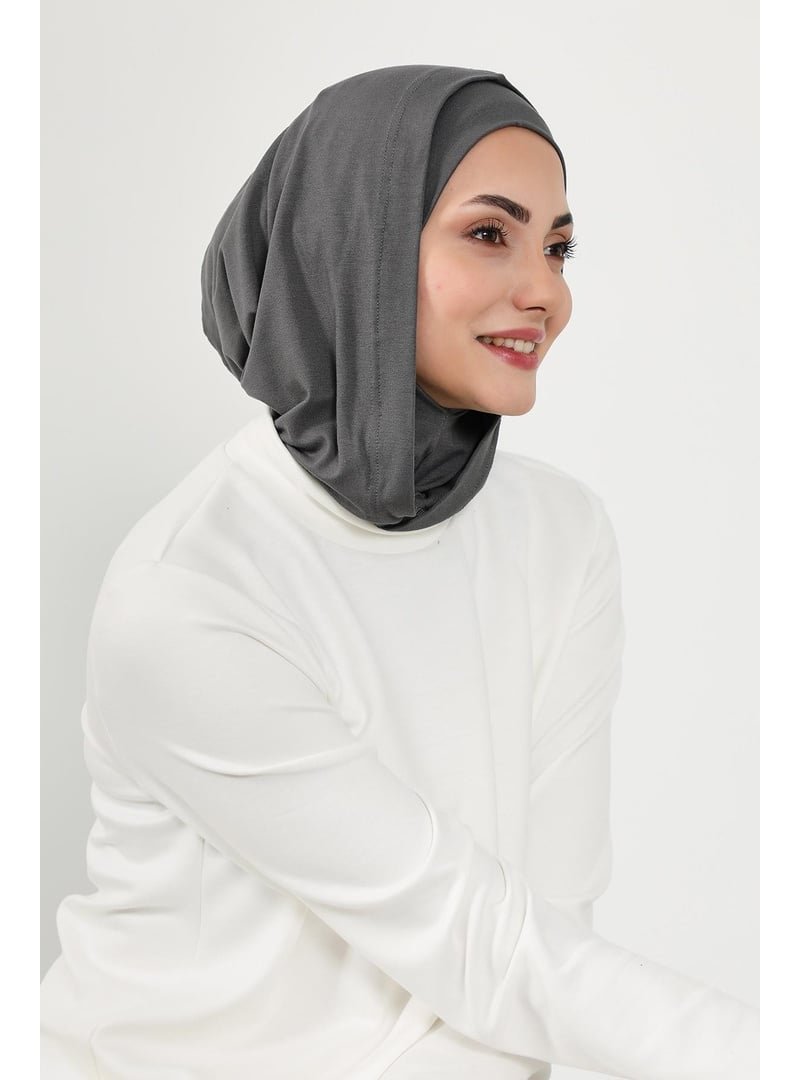 Aisha`s Design 89p Antrasit Kapşon Ve Kapatıcı Özellikli Penye Hazır Bone,b