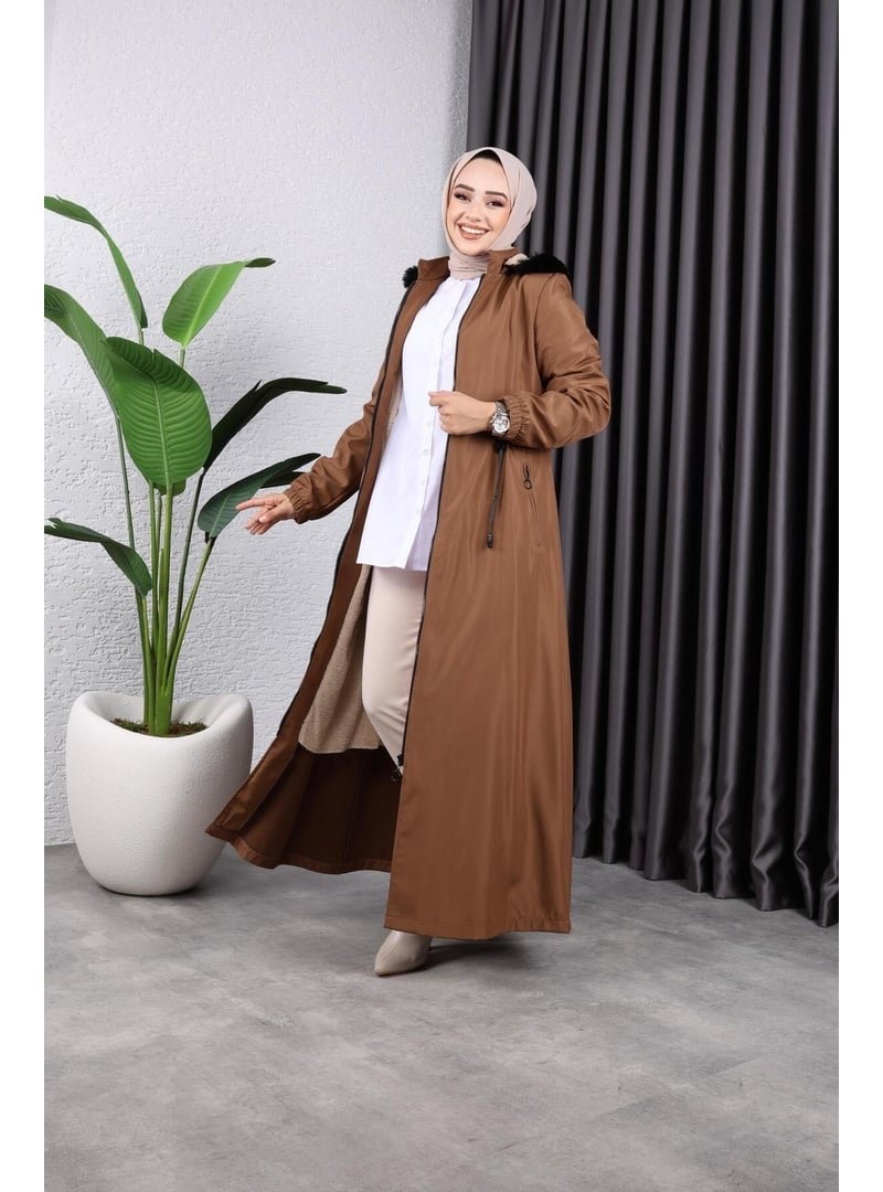 Harmatime butik Fermuarlı Cepli Kapüşonlu Bondit Mont
