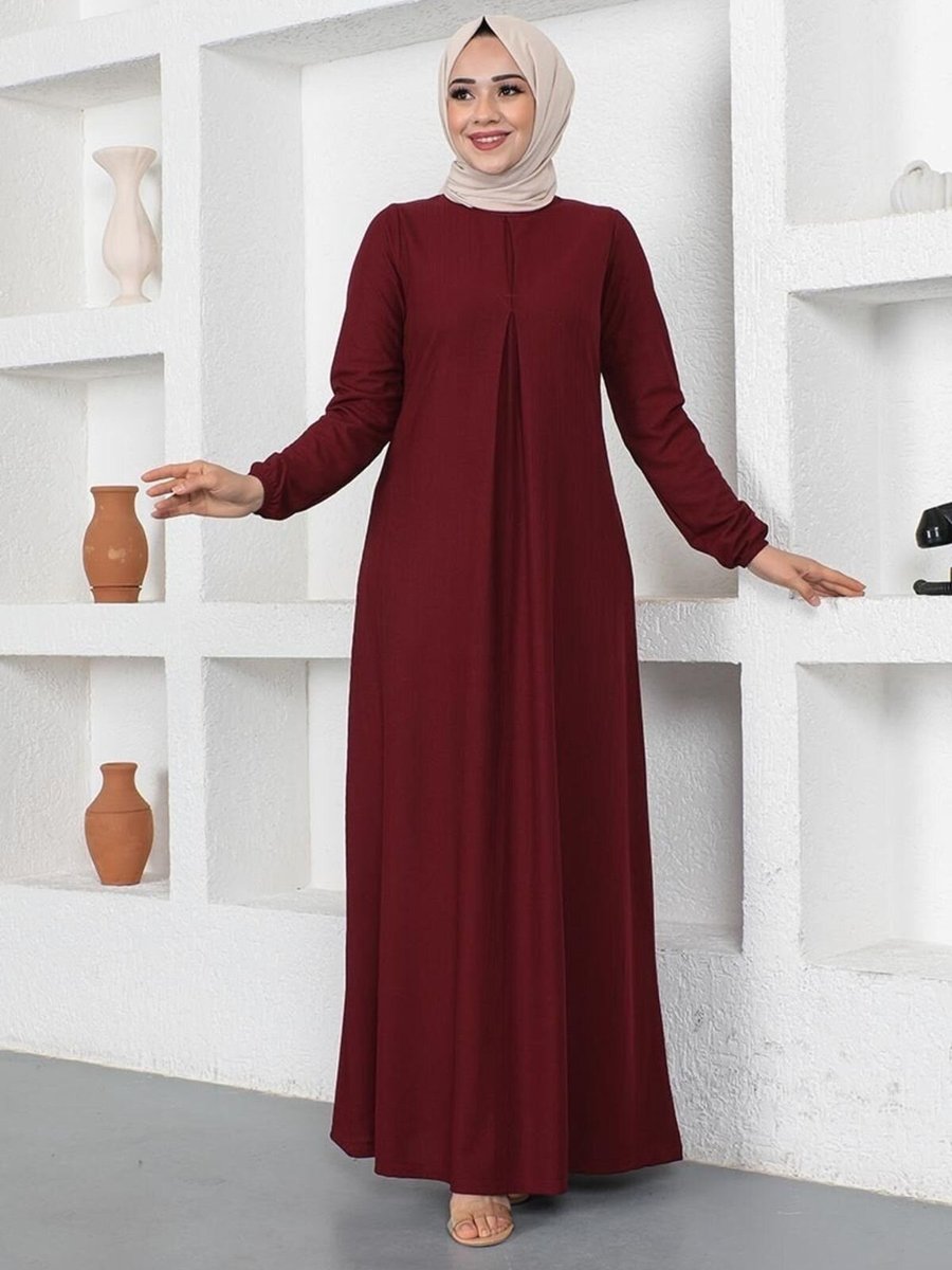 Mec Fashion Bordo A Pile Model Elbise
