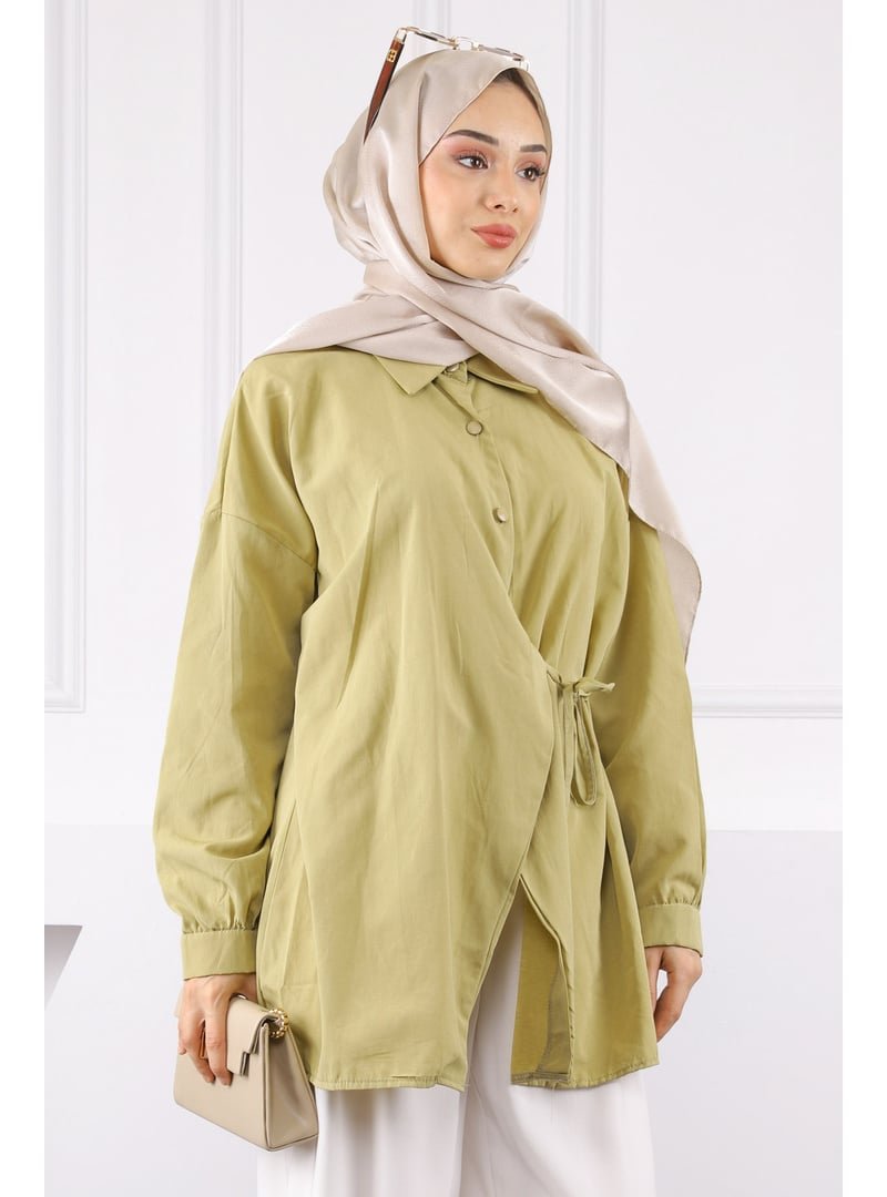 İmaj Butik Haki Yandan Bağlamalı Modal Tunik