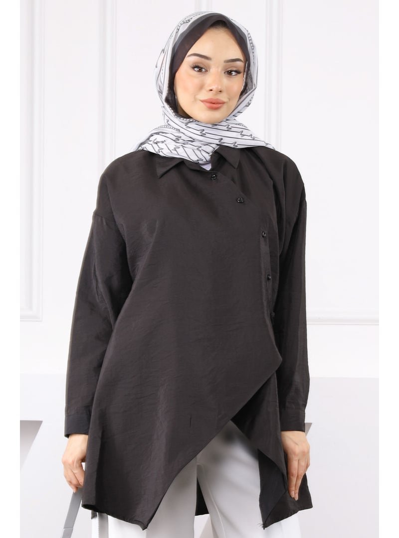 İmaj Butik Siyah Yandan Bağlamalı Modal Tunik