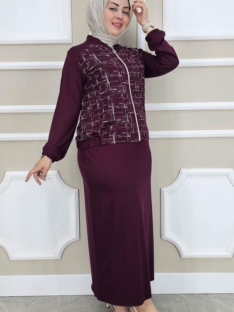 PYS Bordo Desenli İkili Takım