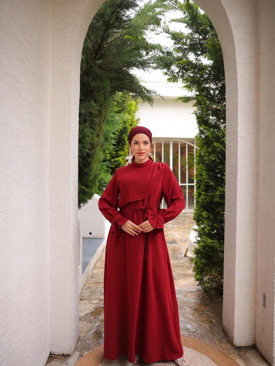 Nissra Bordo Anvelop Detaylı Elbise