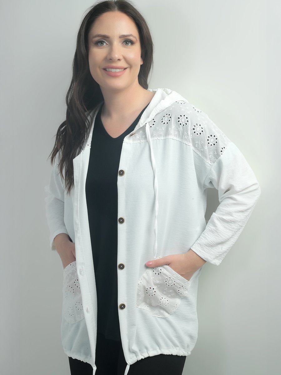 By Saygı Ekru Büyük Beden Hırka