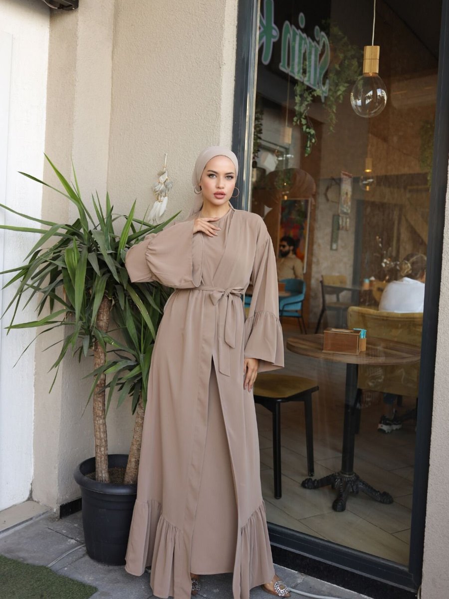 Nissra Vizon Ankanoor Fırfırlı İkili Takım Abaya
