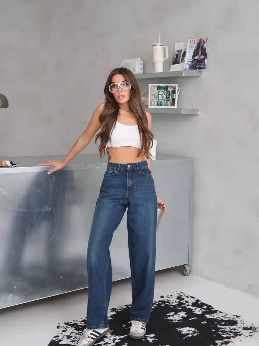 Özer&Hermin Mavi Arkadan Tokalı Jeans Pantolon