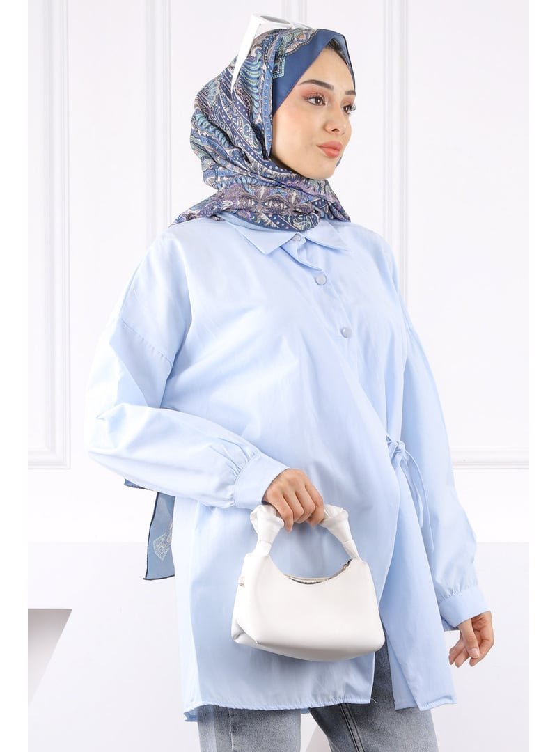İmaj Butik Bebe Mavi Yandan Bağlamalı Modal Tunik