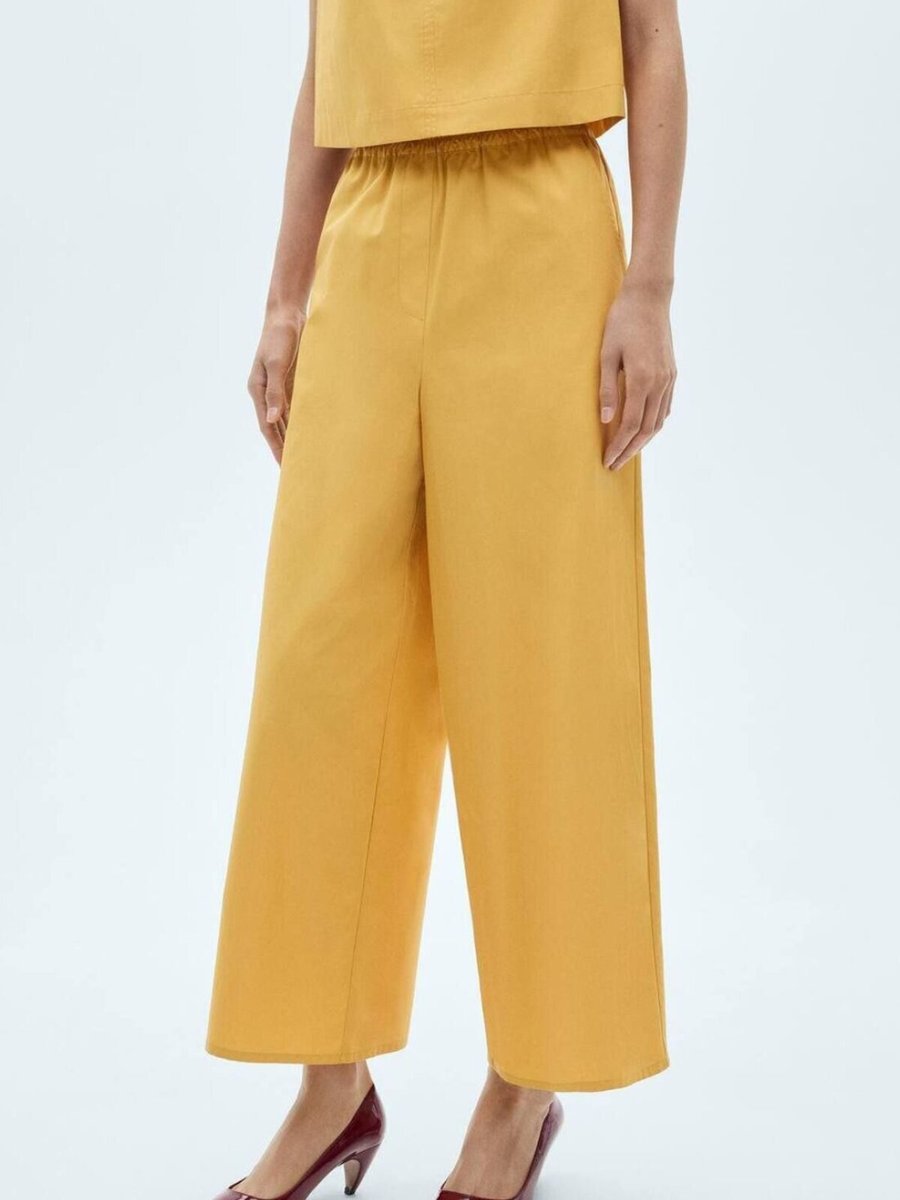 Mango Hardal Rengi Pamuklu Culotte Pantolon
