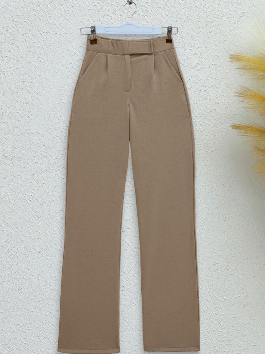 HİJABAYA Vizon Beli Cırtlı Likralı Pantolon