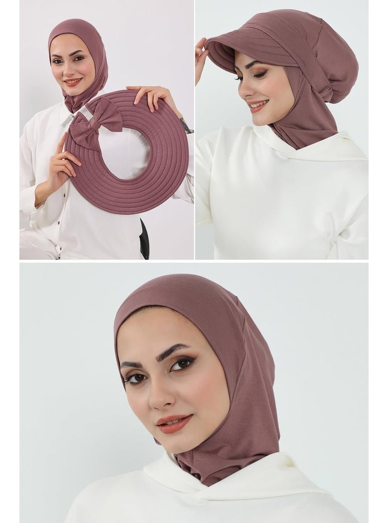 Aisha`s Design 1p Gül Kurusu 3'lü Tak Çık Bone,siperlik Ve Şapka Seti ,st