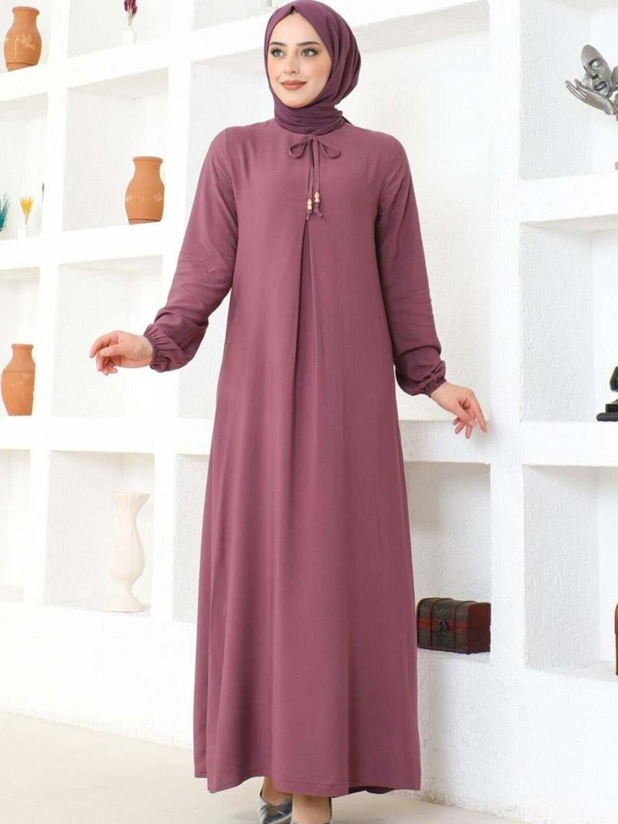 Mec Fashion Lila A Pile Viskon Elbise