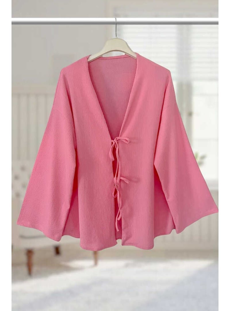 AİŞE TESETTÜR Önü Bağlamalı Kimono Tunik