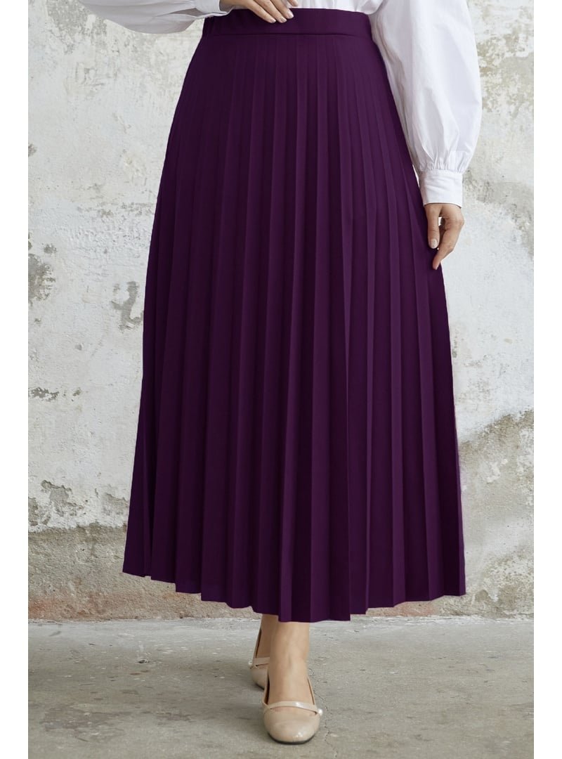 InStyle Mor Luisa Beli Lastik Piliseli Etek
