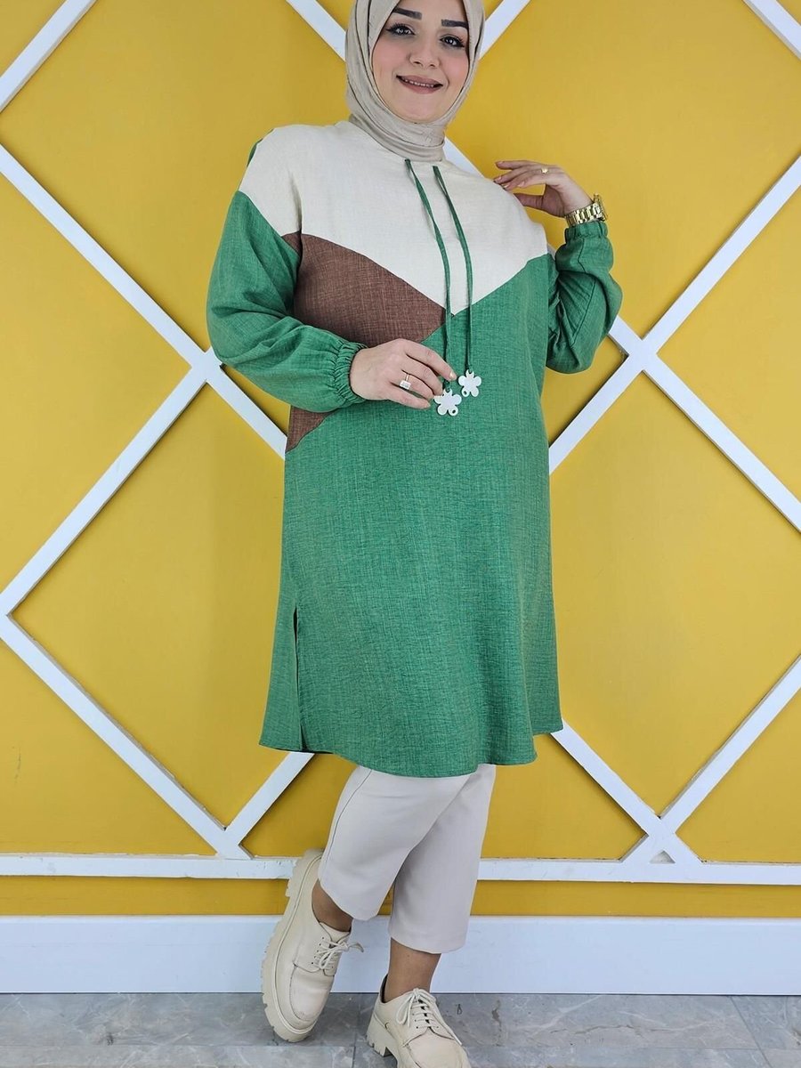 MYSTİL Benetton Bağucu Ve Kombin Detaylı Tunik