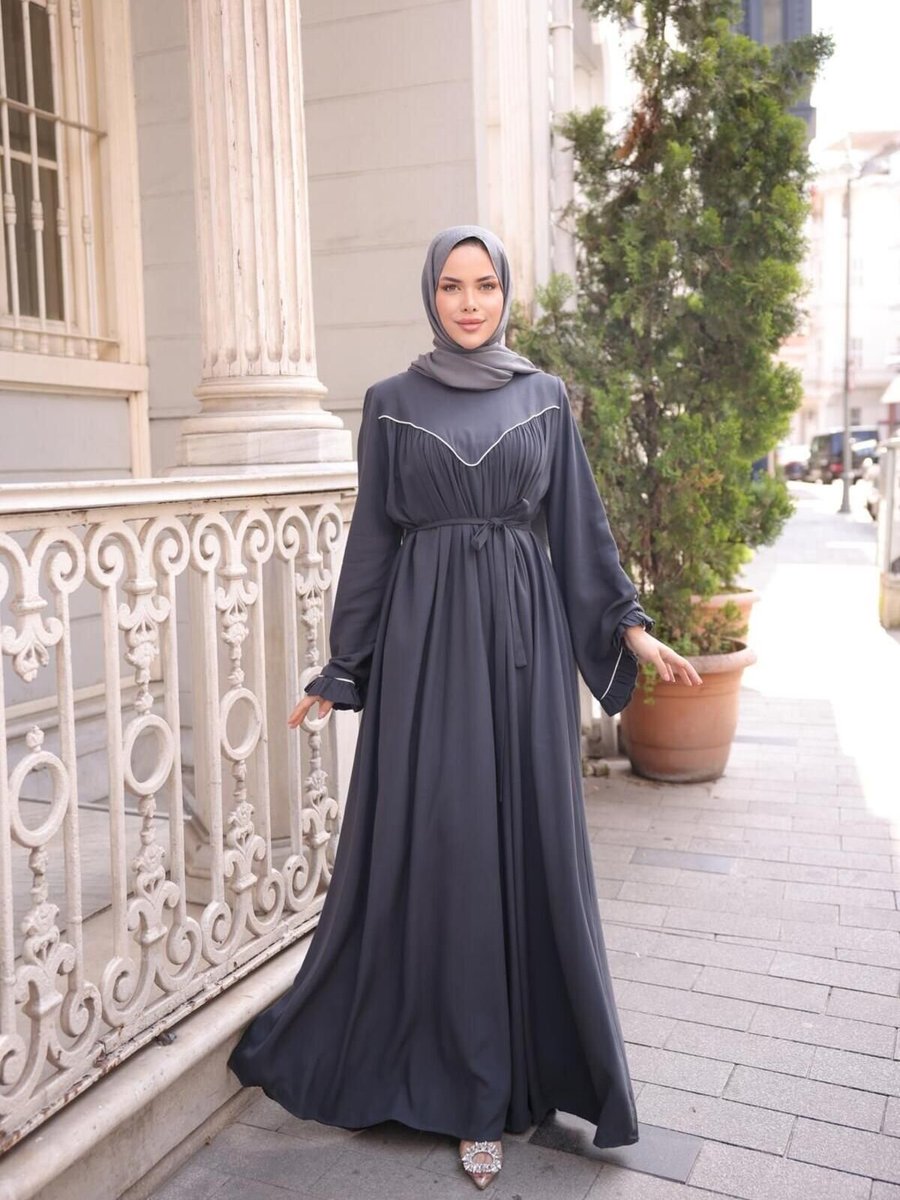 Nissra Füme Ankanoor V Robalı Biyeli Belmando Elbise