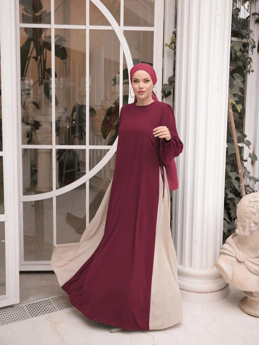 Nissra Bordo Yandan Garnili Elbise