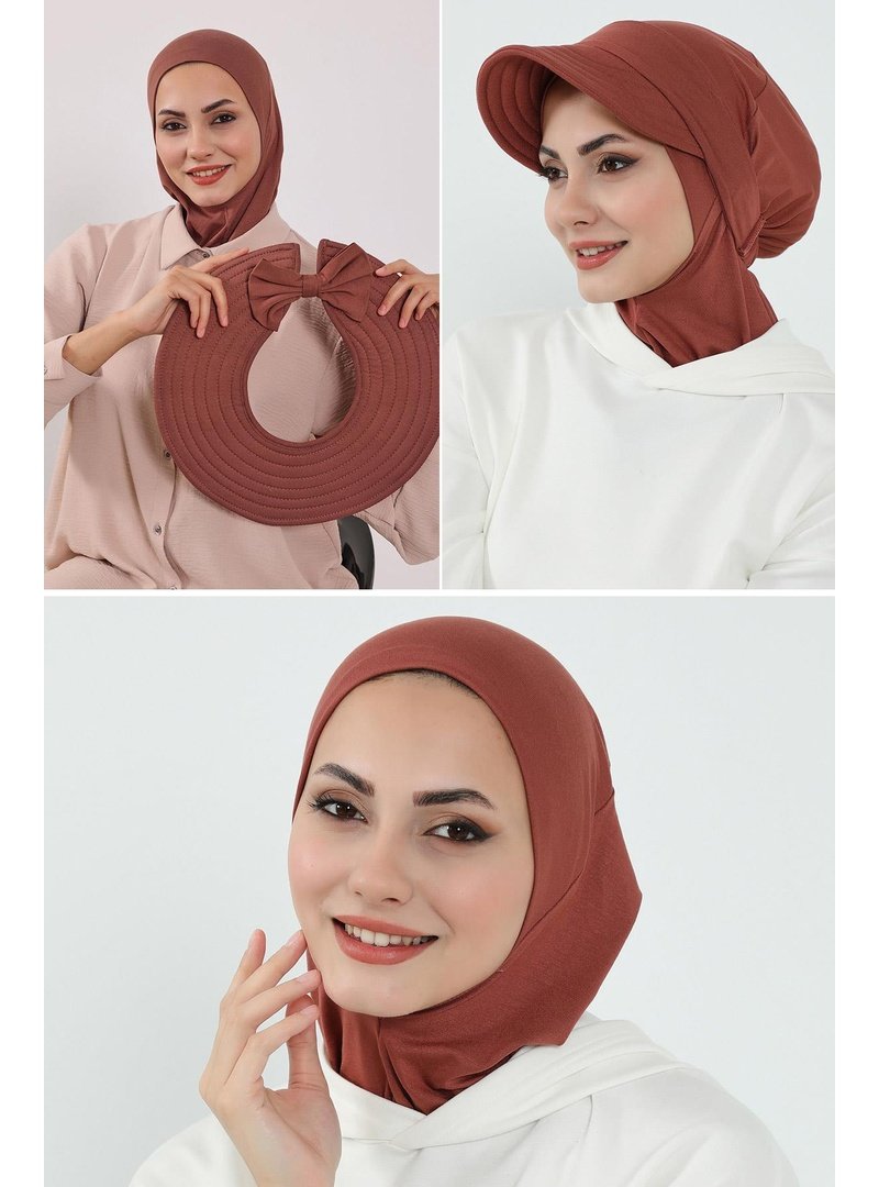 Aisha`s Design 1p Tarçın 3'lü Tak Çık Bone,siperlik Ve Şapka Seti ,st