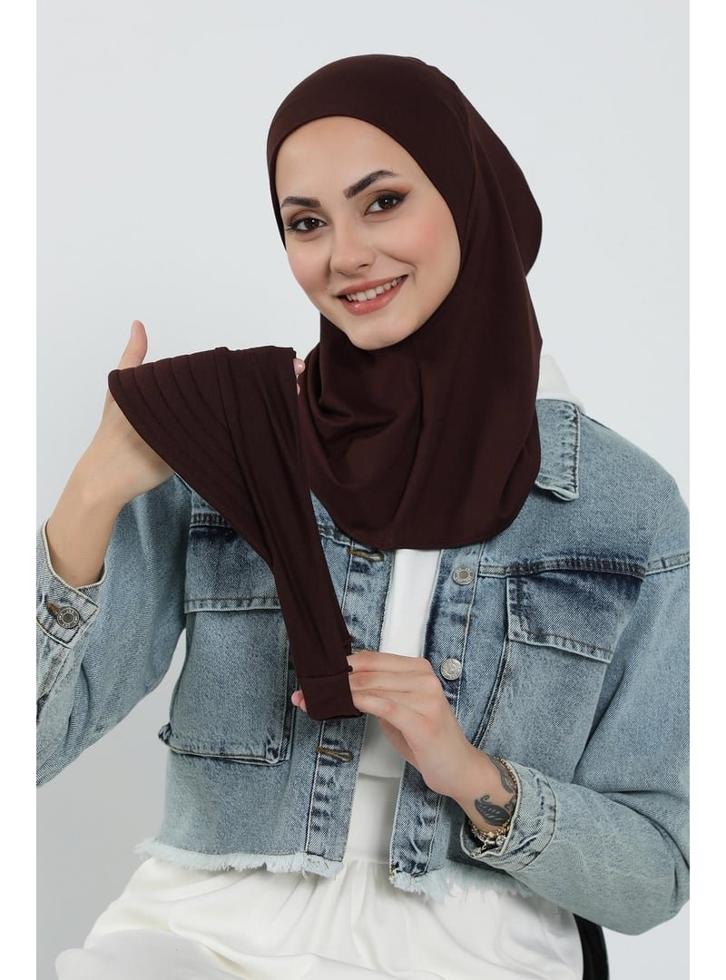 Aisha`s Design 5p Kahverengi Türban Üzeri Siperlik Şapka,sp