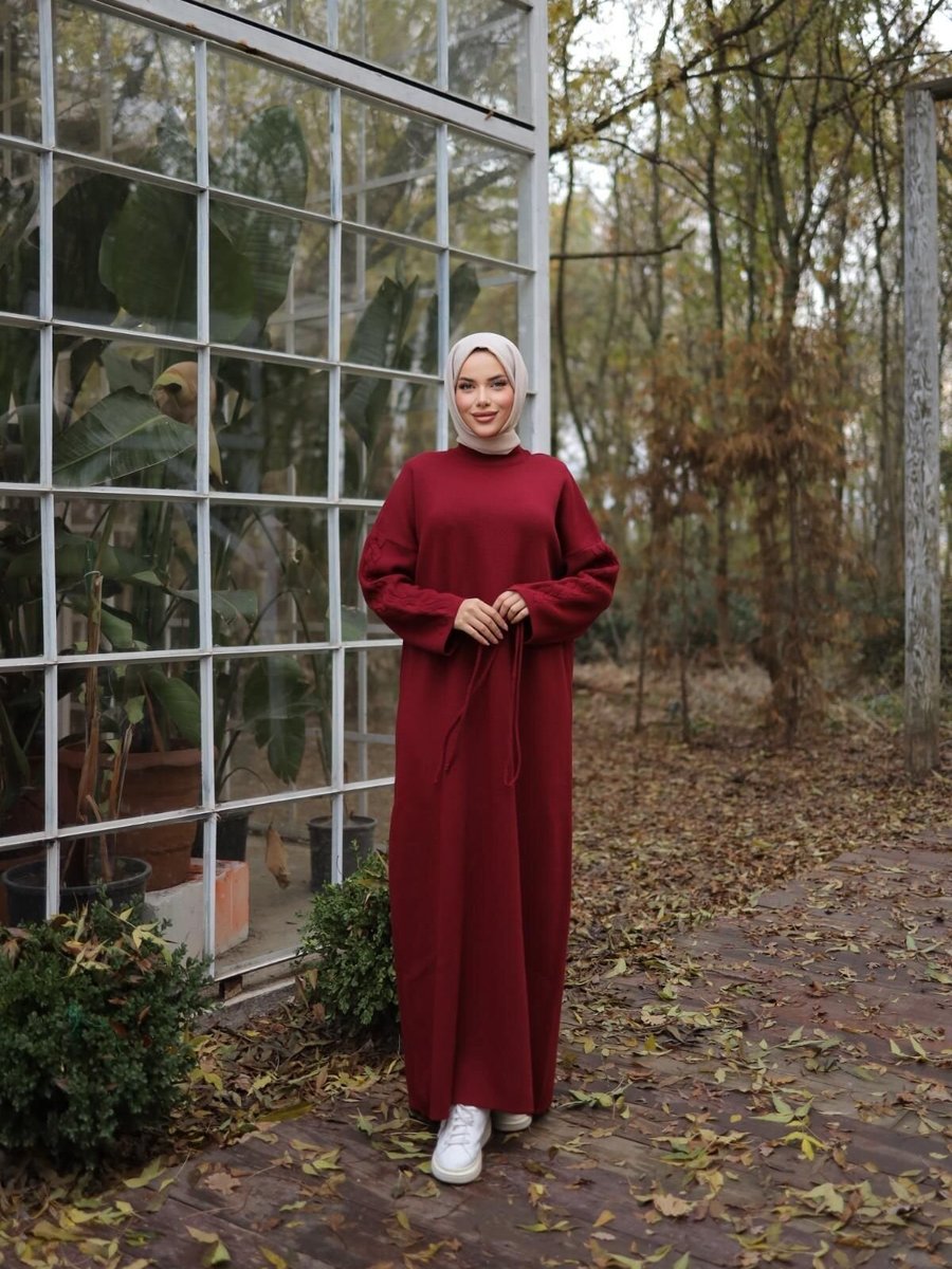 Nissra Bordo Ankanoor Kolu Saç Örgülü Elbise