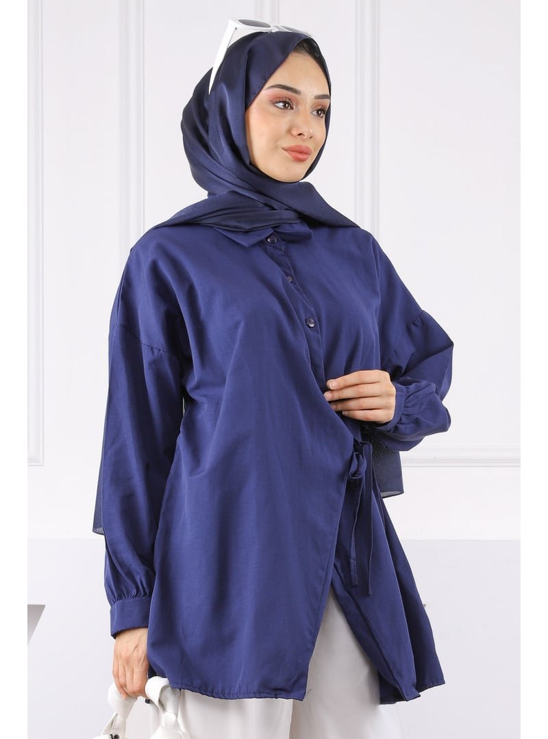 İmaj Butik Lacivert Yandan Bağlamalı Modal Tunik