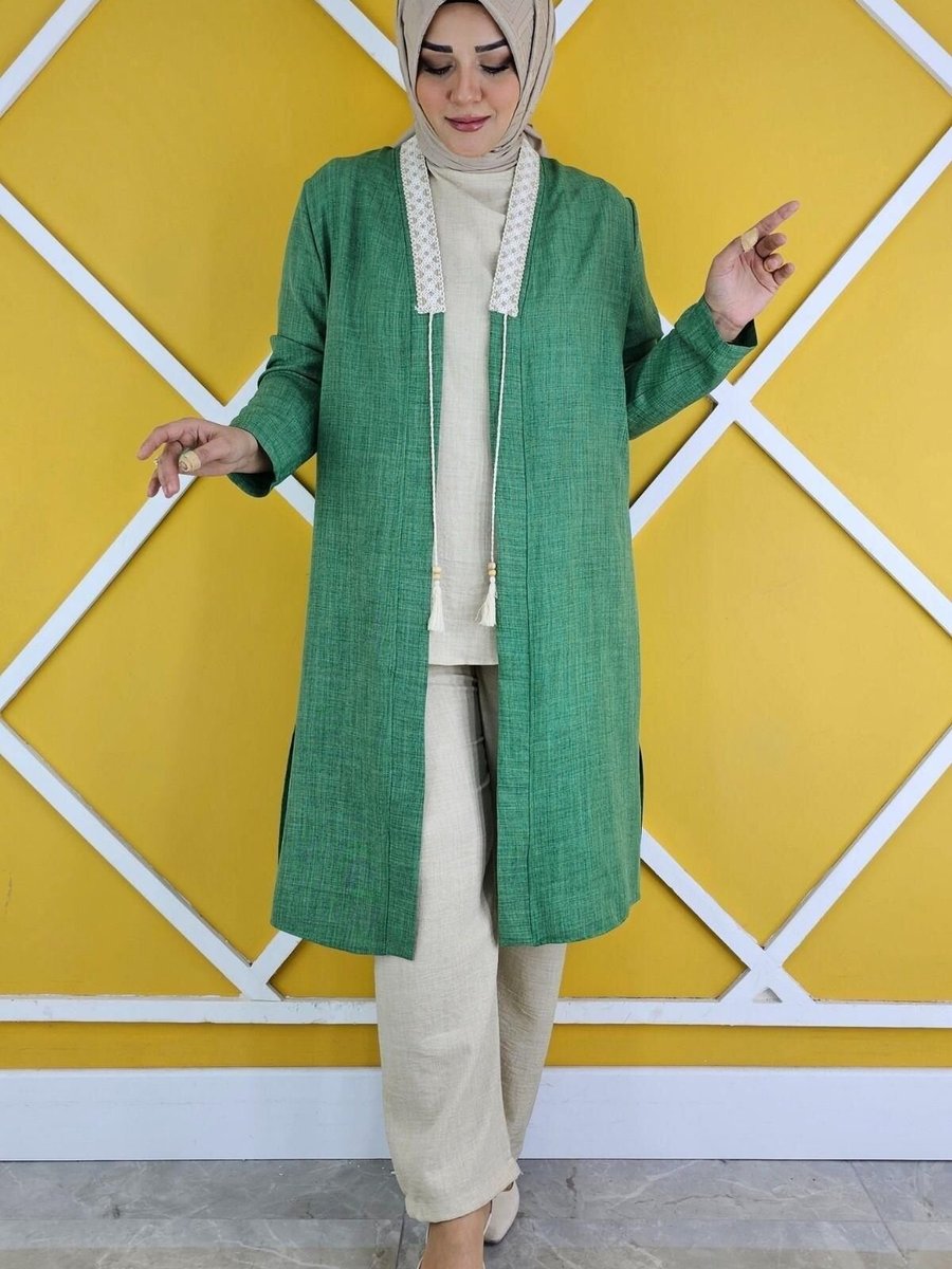 PYS Benetton Dantel Şerit Detaylı Kimonolu İkili Takım