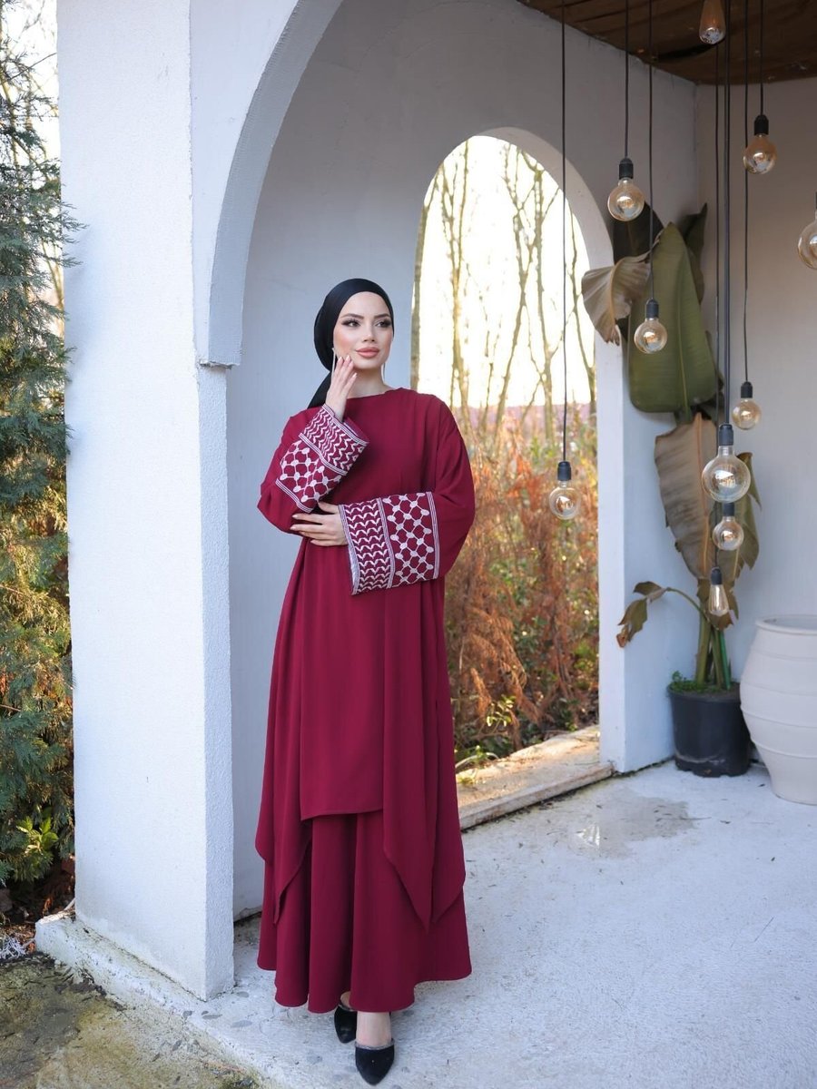 Nissra Bordo Ankanoor Nakışlı Etekli Takım