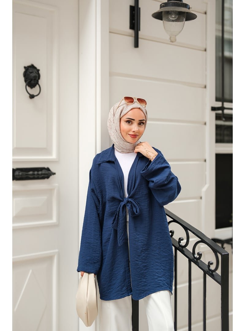 Locco Moda Lacivert Önden Bağlamalı Ceket