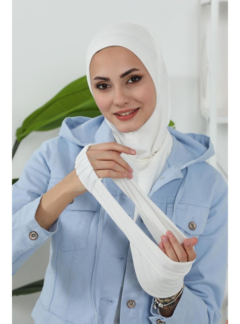 Aisha`s Design 5p Krem Türban Üzeri Siperlik Şapka,sp