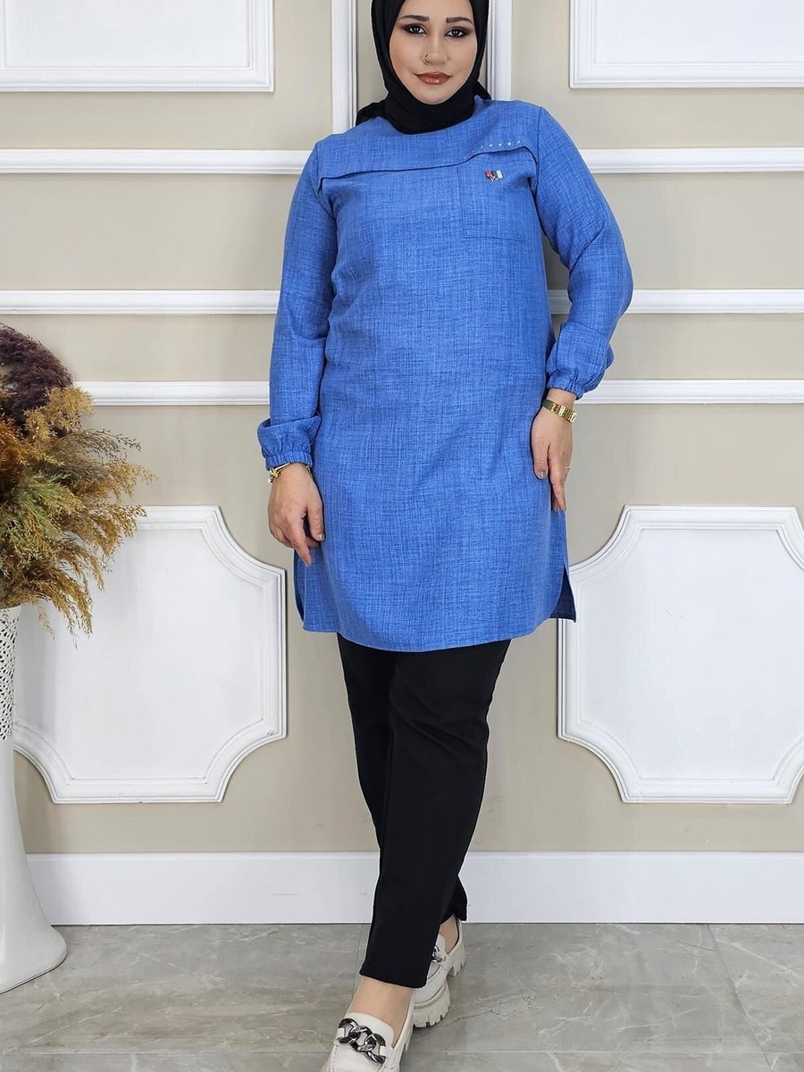 MYSTİL Ege Aller Ve Taş Detaylı Tunik