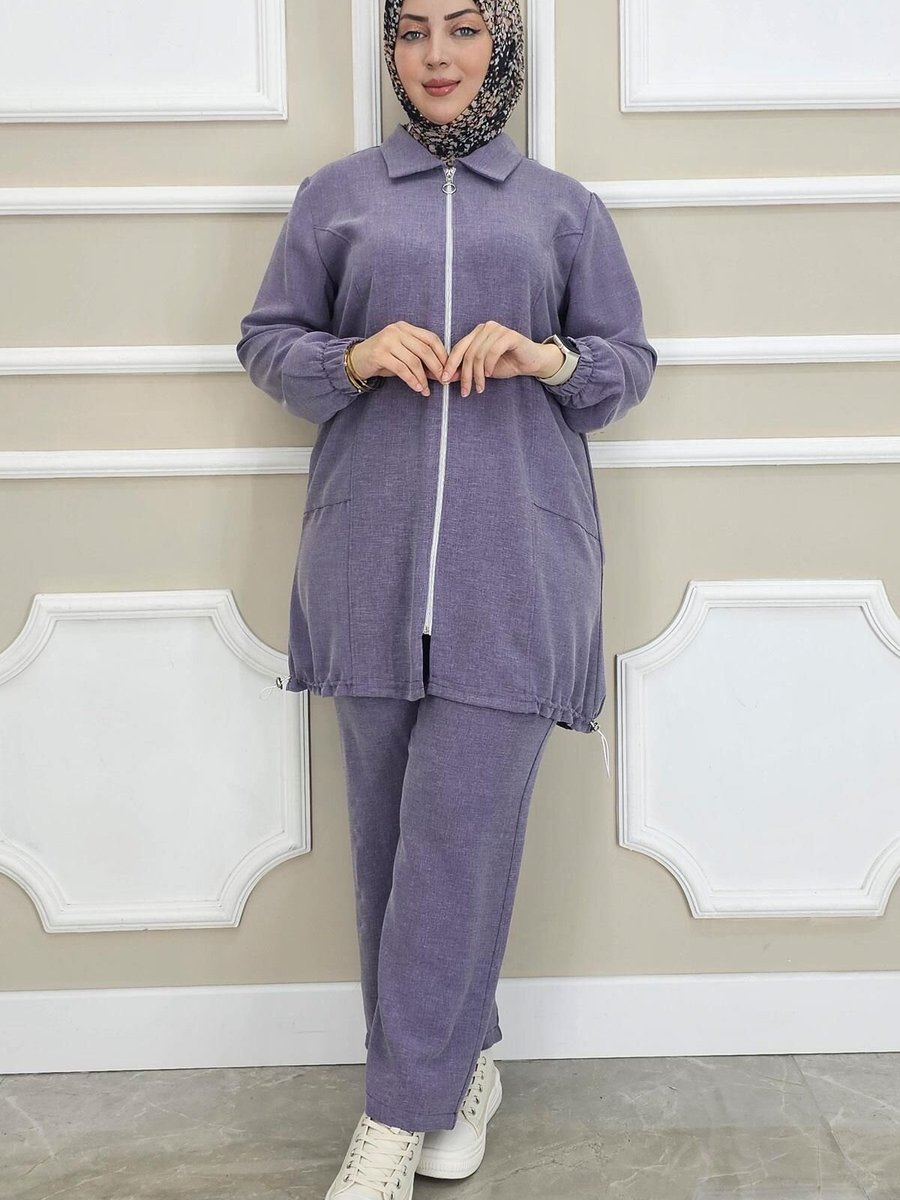 PYS Lila Fermuarlı Tunik