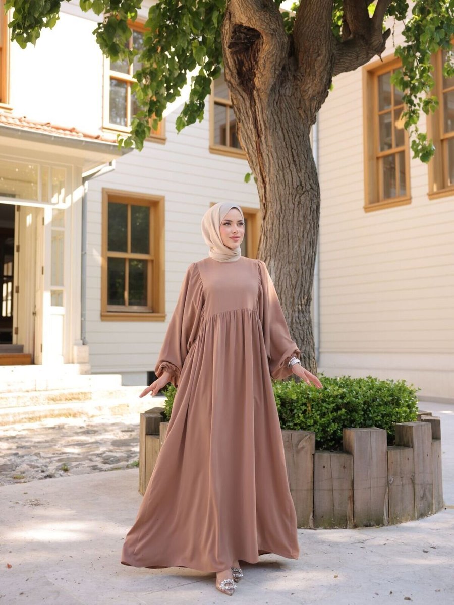 Nissra Vizon Ankanoor Balon Kollu Oversize Elbise
