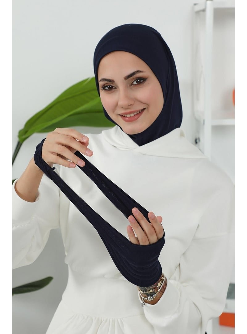 Aisha`s Design 5p Lacivert Türban Üzeri Siperlik Şapka,sp