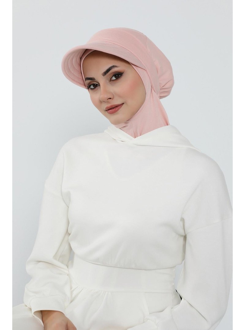 Aisha`s Design 5p Pudra Türban Üzeri Siperlik Şapka,sp