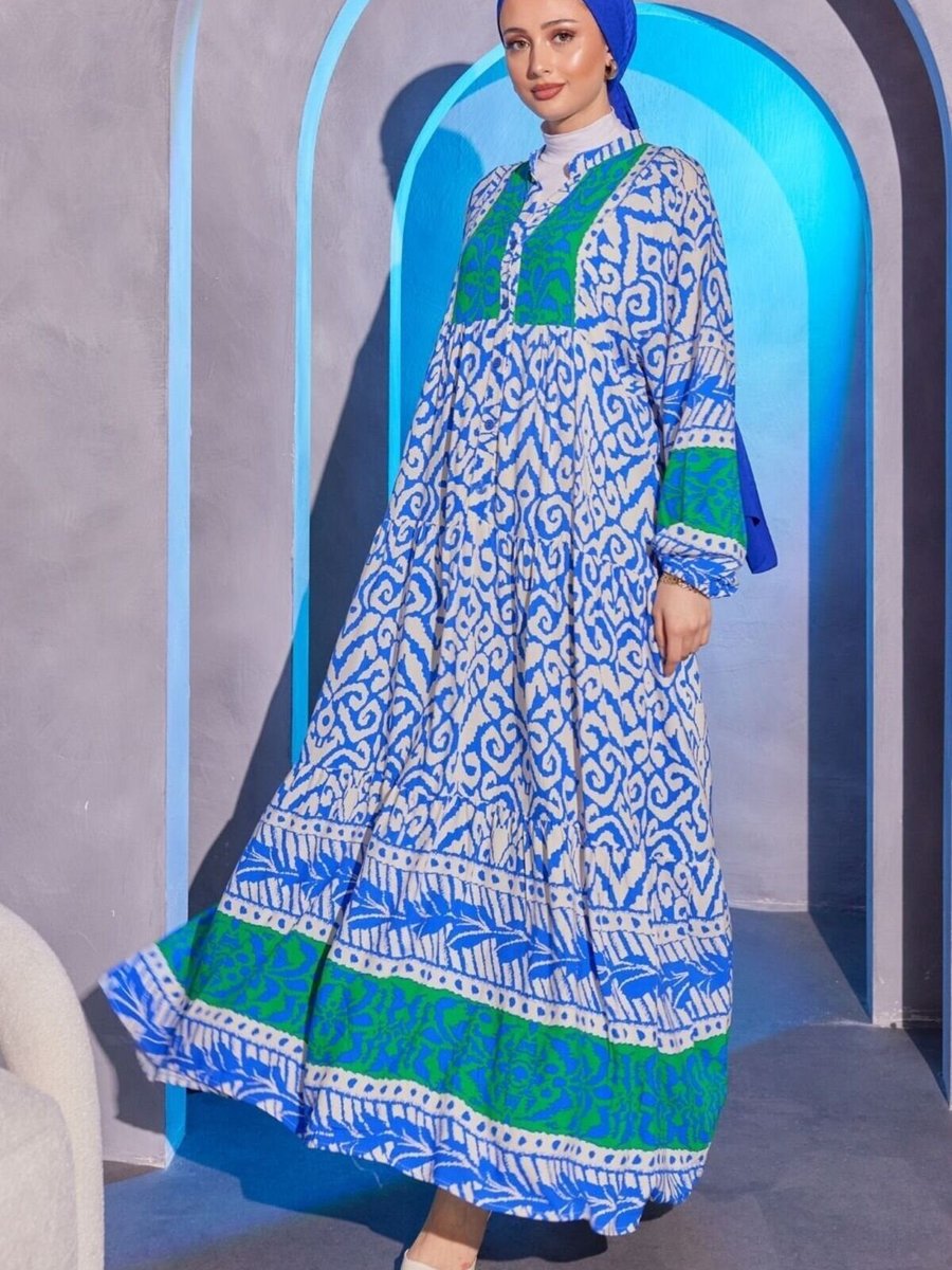Mec Fashion Mavi Tasarım Elbise