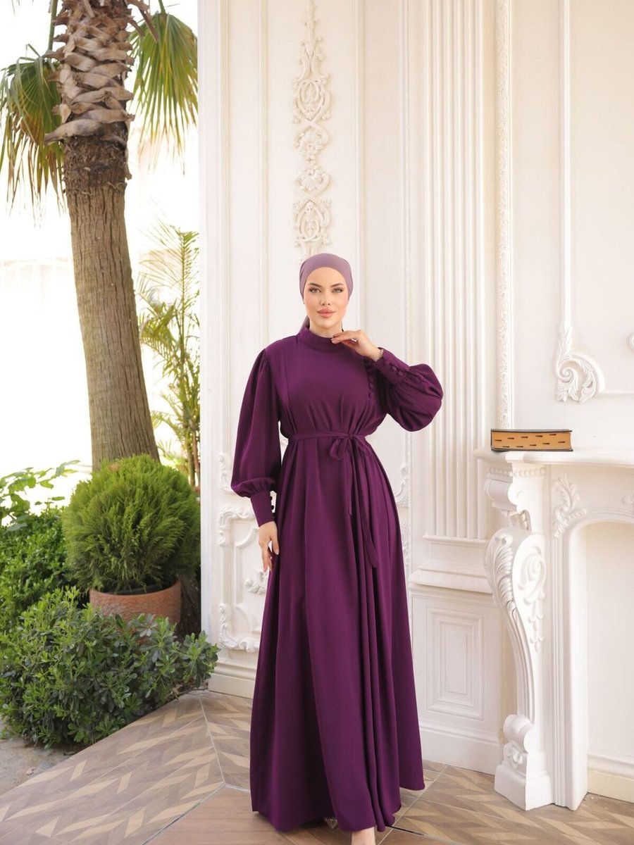 Nissra Mürdüm Ankanoor Yandan Kaplama Düğmeli Elbise