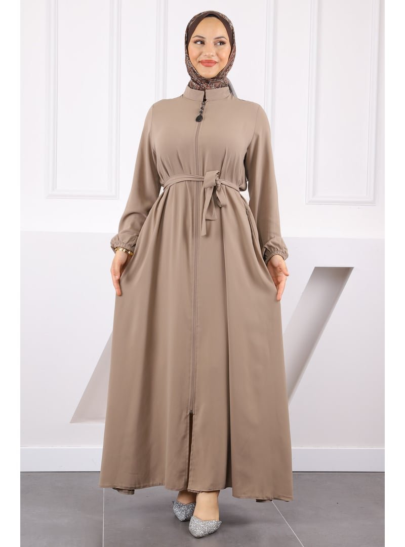 İmaj Butik Vizon Kol Lastikli Ferace