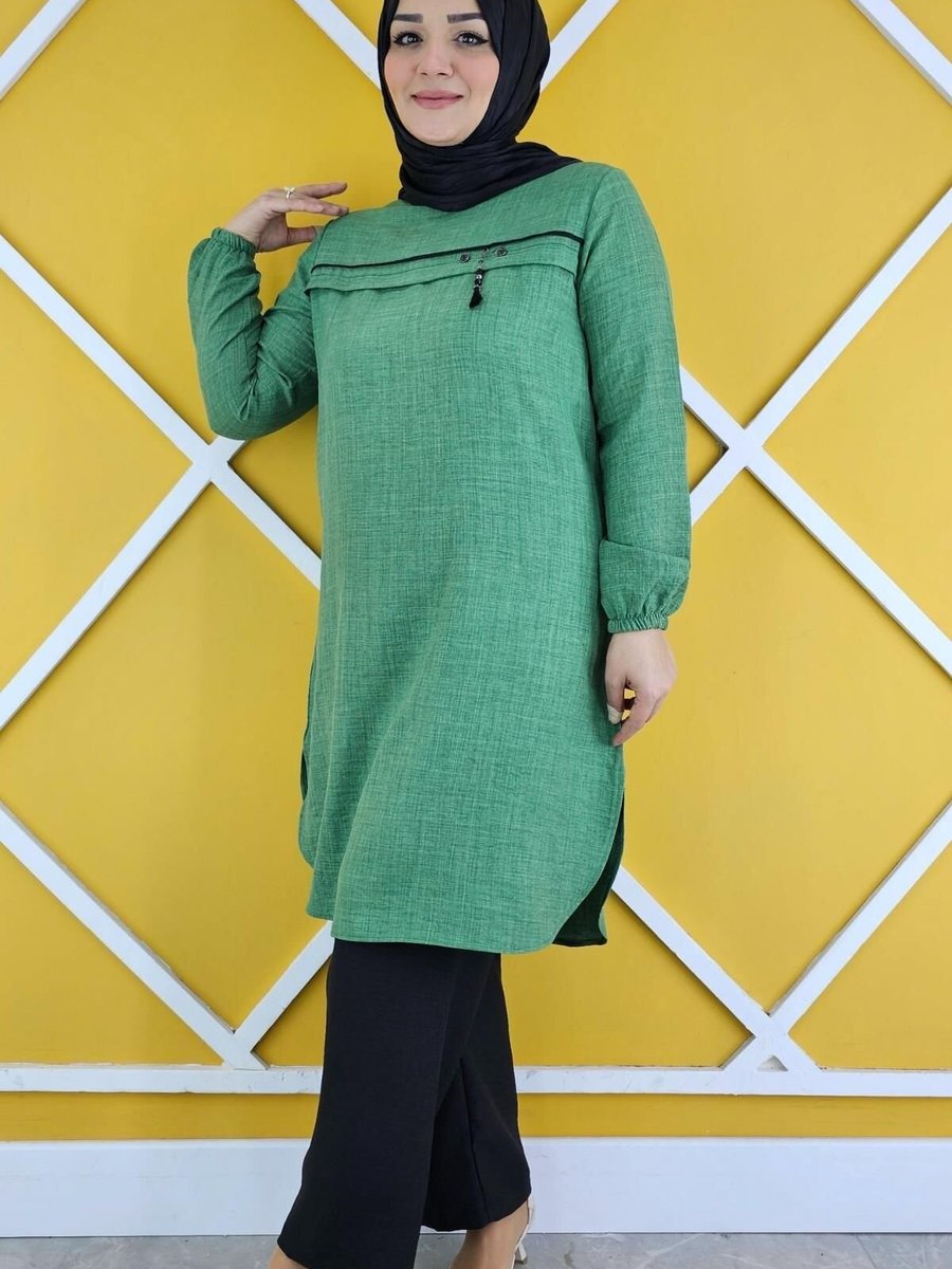MYSTİL Benetton Aller Üstü Aksesuar Detaylı Tunik