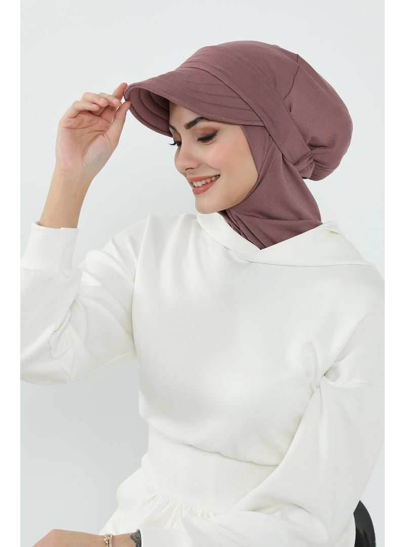 Aisha`s Design 5p Gül Kurusu Türban Üzeri Siperlik Şapka,sp
