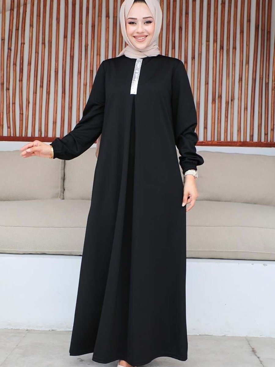 Mec Fashion Siyah Pul Payetli Elbise