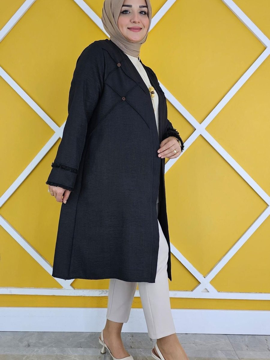 PYS Siyah Kolye Detaylı Kimono Bluzlu İkili Takım