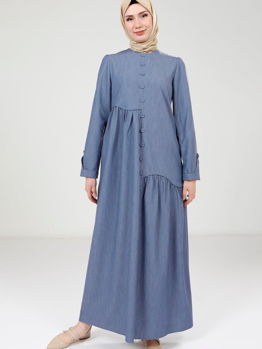 Beyza Mavi Denim Elbise
