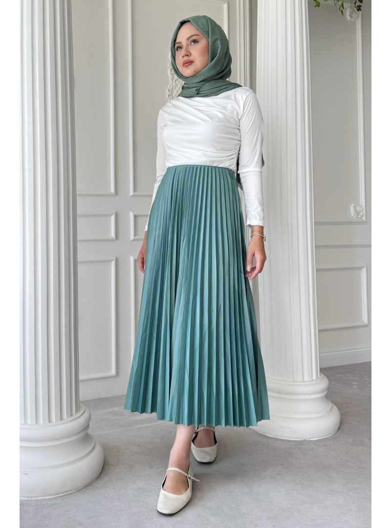 InStyle Piliseli Mint Yeşili Etek