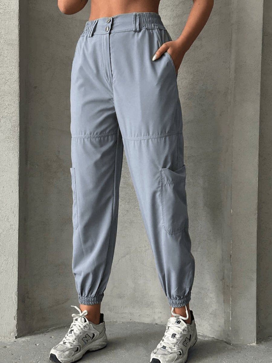 Özer&Hermin Gri Jogger Lastik Paça Pantolon