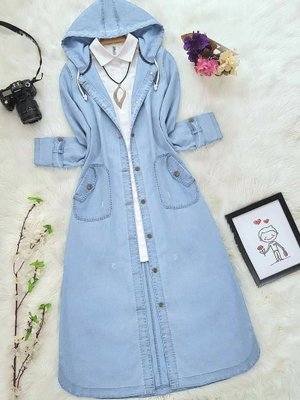 Podyumplus Açık Mavi Katlama Cep Kot Kap