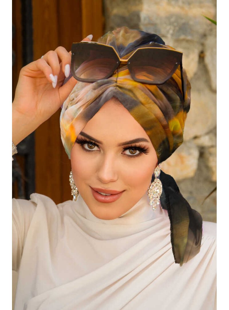 AİŞE TESETTÜR Batik Desen Tokalı Bone