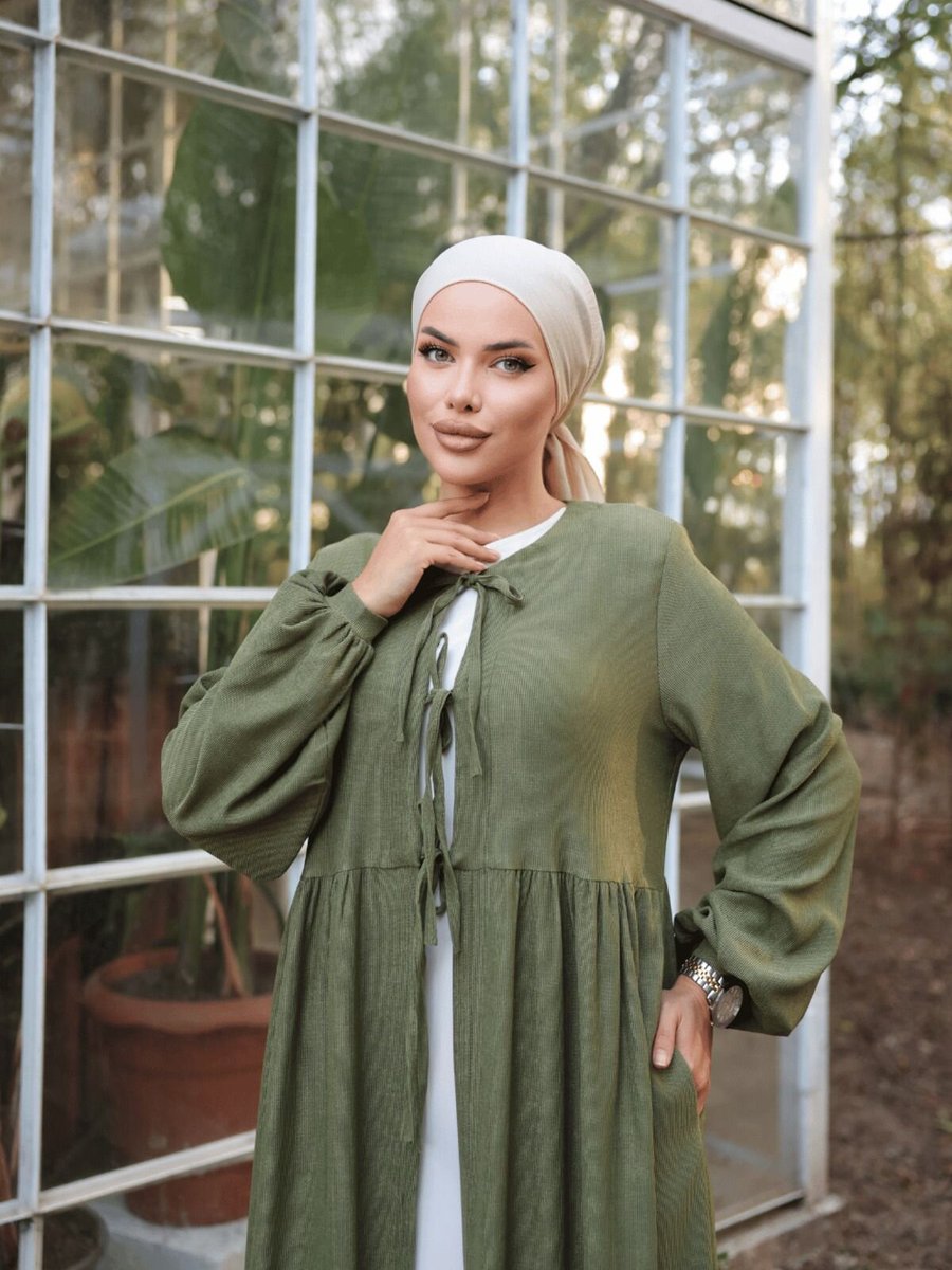 Nissra Haki Bel Büzgülü Biyeli Kimono