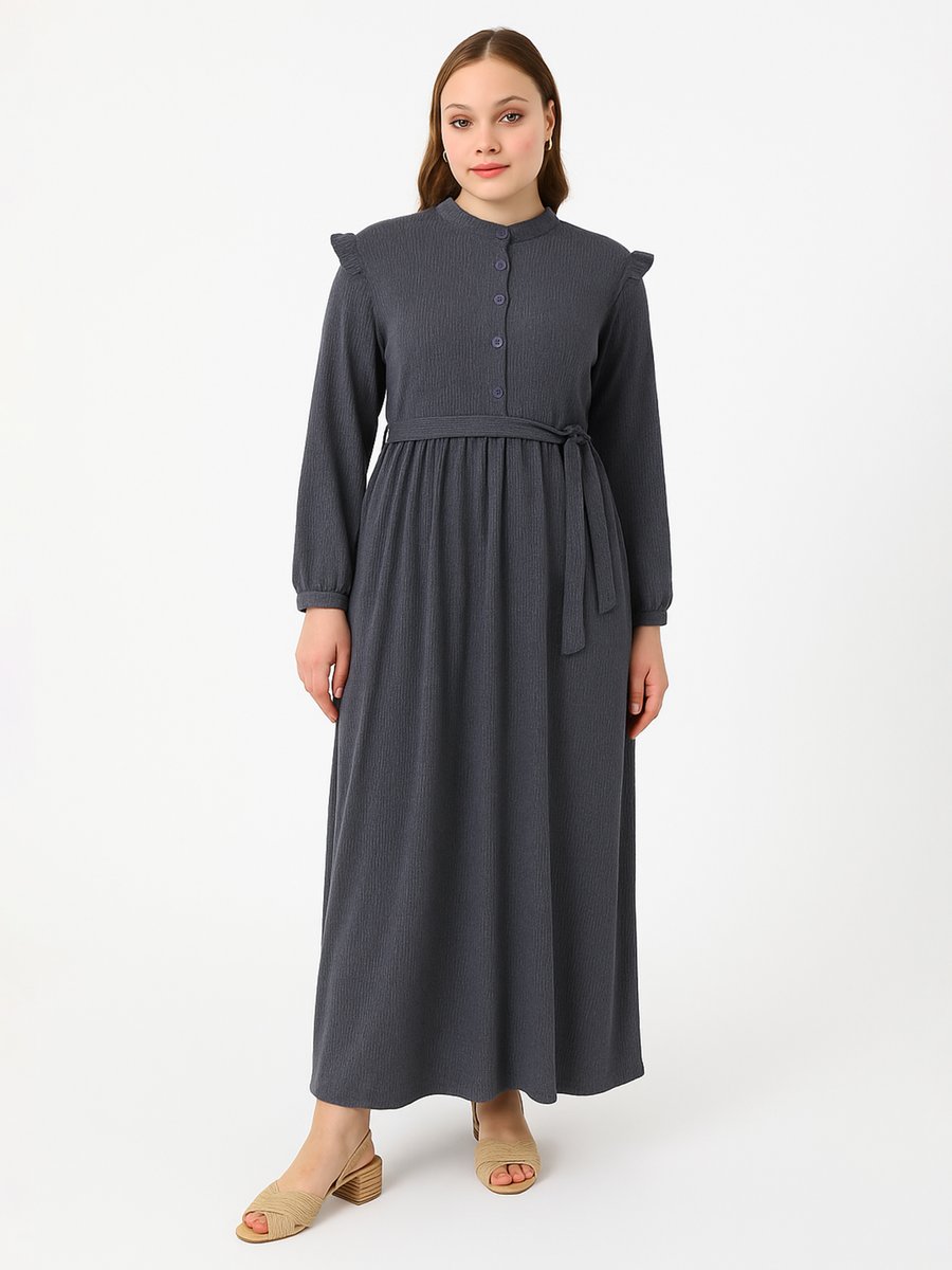 Moda Gazel Gri Elbise