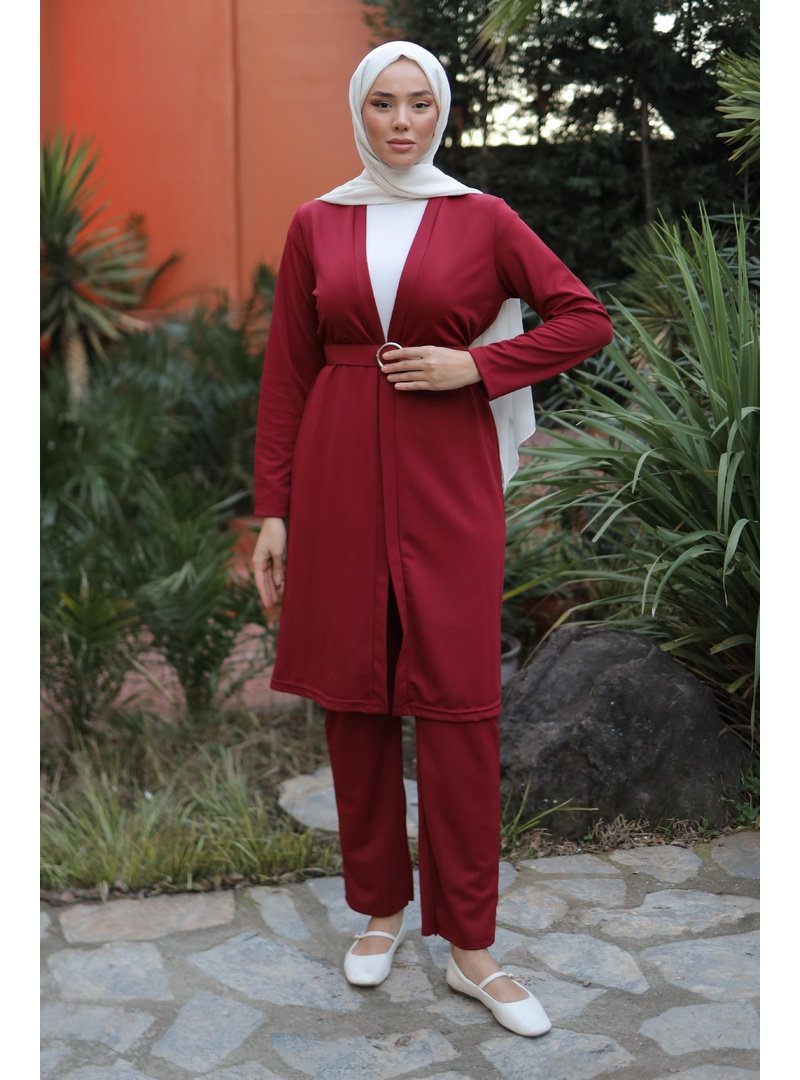 Tofisa Bordo Hırka Pantolon İkili Takım